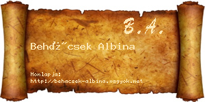Behácsek Albina névjegykártya